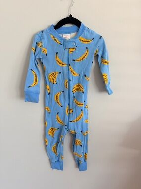 Hanna Andersson Blue Banana-Print One-Piece (2T)
